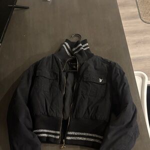 PLAYBOY Black Jacket with Gold Zipper